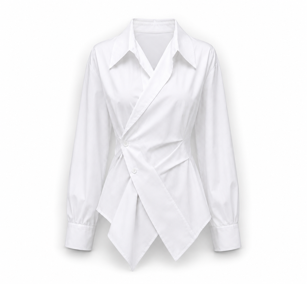 Sue - Lapel Collar Waist Blouse