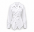 Sue - Lapel Collar Waist Blouse