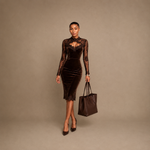 Evelyn - Lace Trim Midi Dress 2