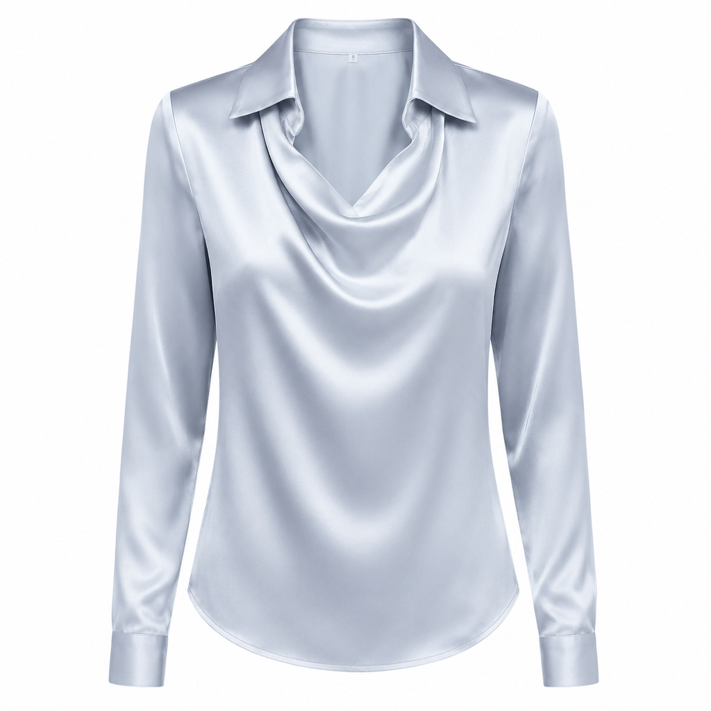 Sally - Satin Draped Blouse