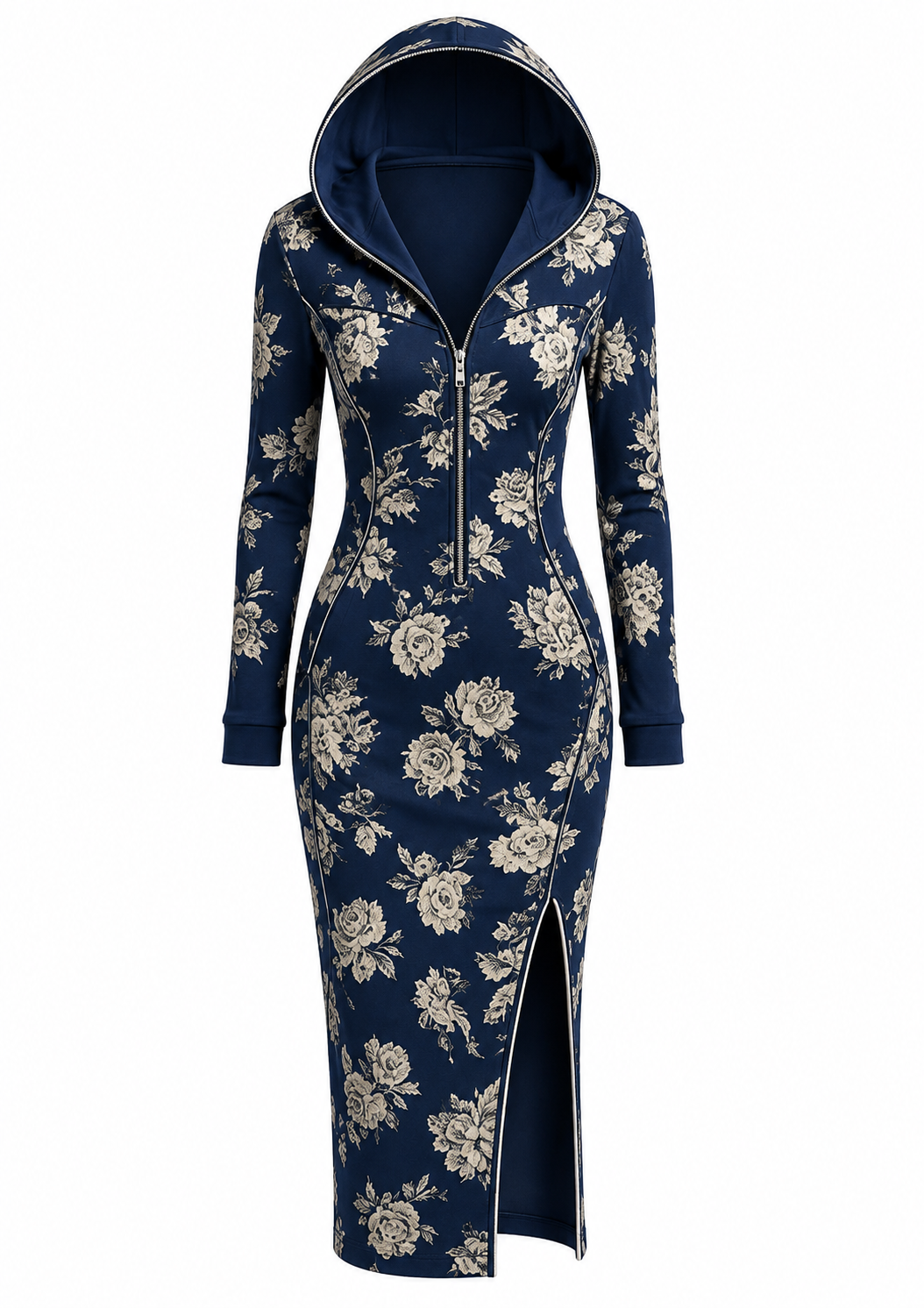 Maritza - Hooded Side Split Dress