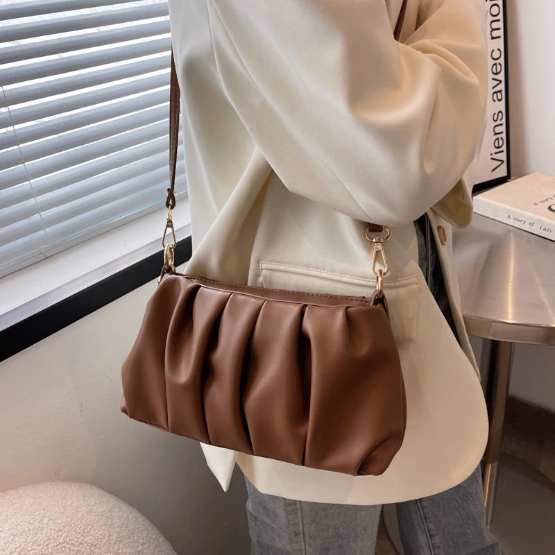 Small Soft PU Leather Underarm Handbags  Spring Fshion Luxury Brand Designer Woman Shopper Handbags Shoulder Crossbody Bag