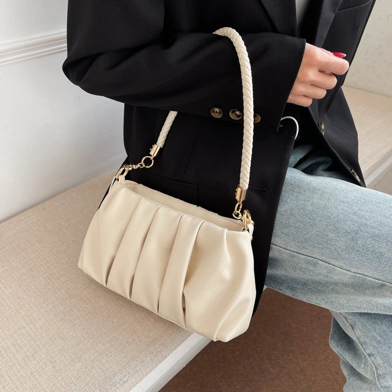 Small Soft PU Leather Underarm Handbags  Spring Fshion Luxury Brand Designer Woman Shopper Handbags Shoulder Crossbody Bag