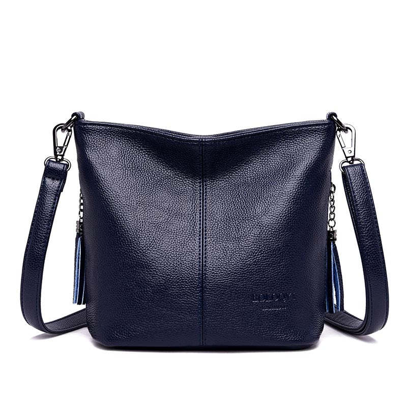 Women's Luxury Leather Crossbody Bag | Multi-Compartment Shoulder & Tote Handbag