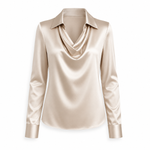 Sally - Satin Draped Blouse 1