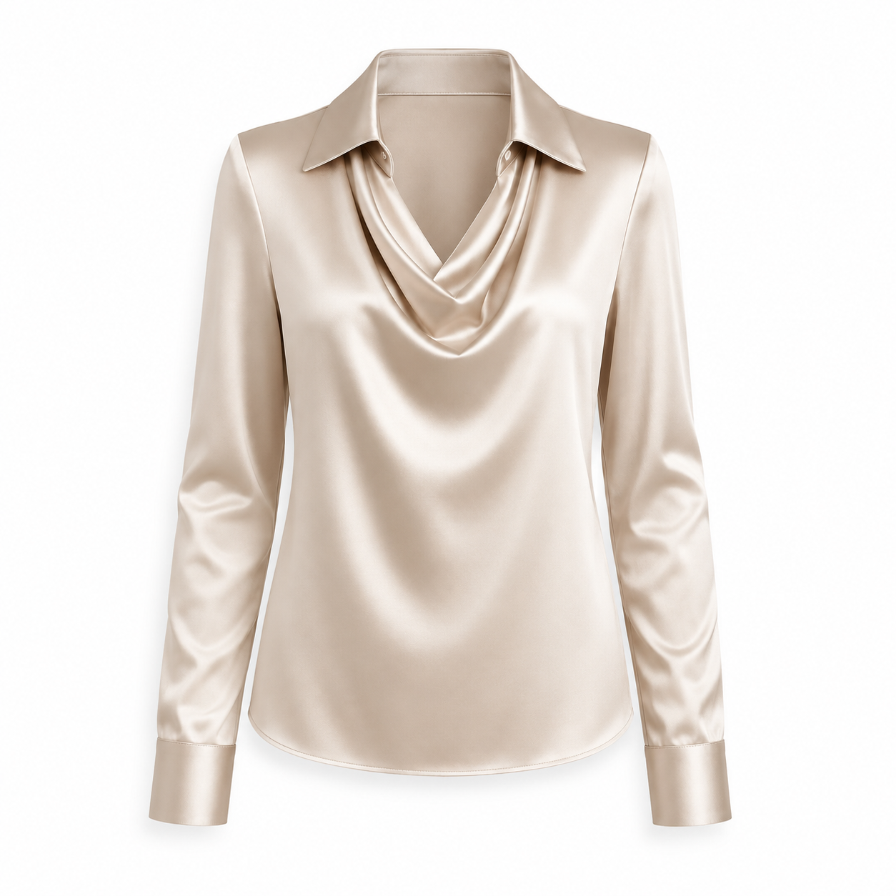 Sally - Satin Draped Blouse