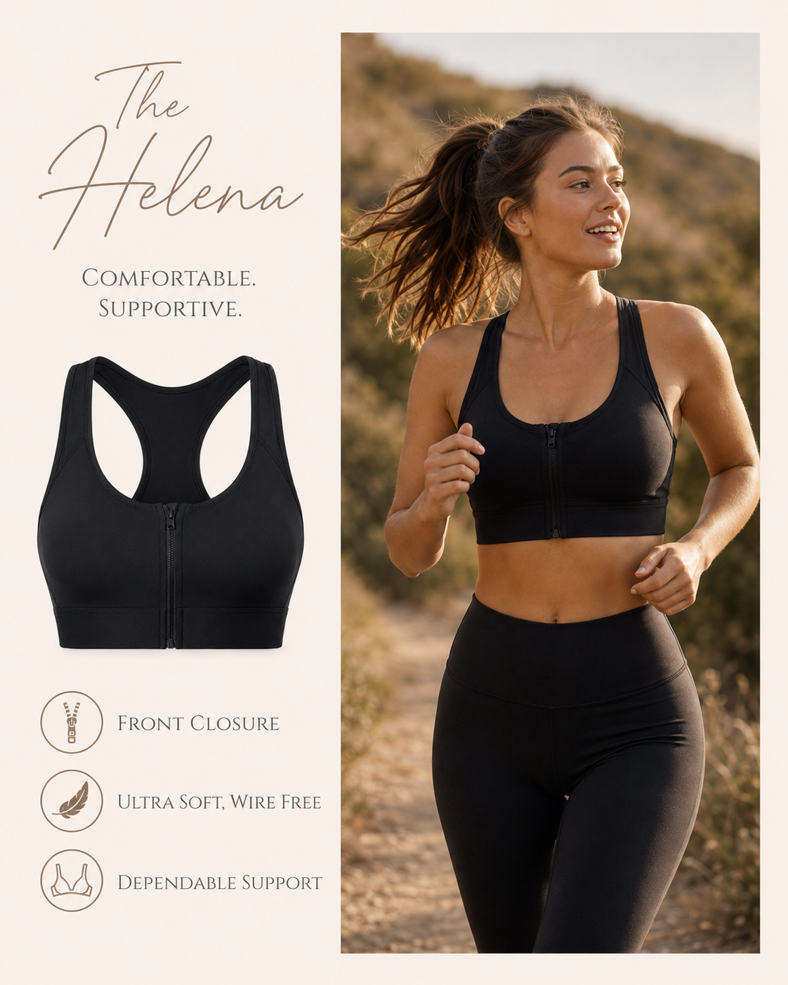 Helena - Front-Closure Sports Bra