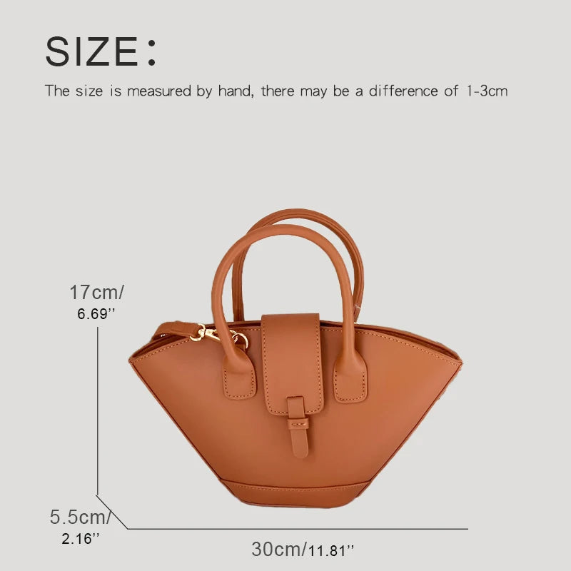 Vintage Shell Tote Bag for Women | Luxury PU Leather Designer Handbag