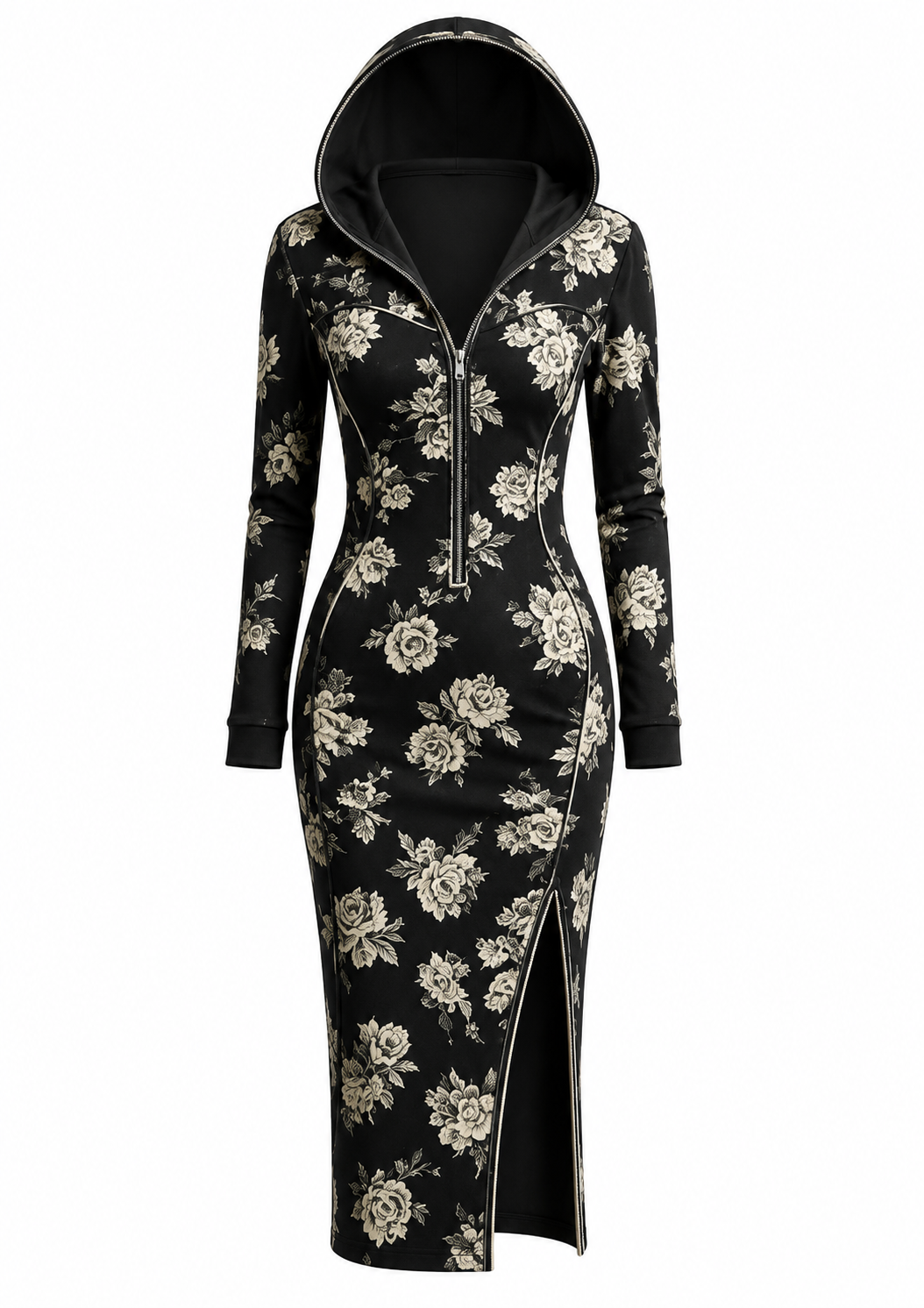 Maritza - Hooded Side Split Dress