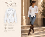 Sue - Lapel Collar Waist Blouse 5