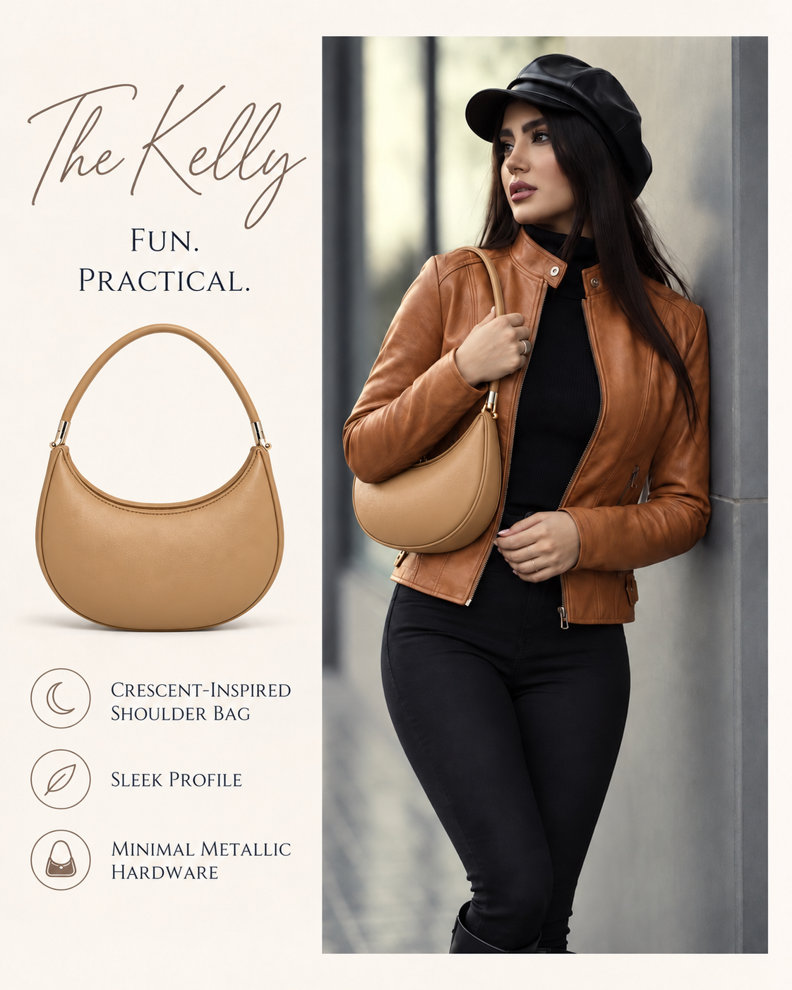 Kelly - Half Moon Handbag