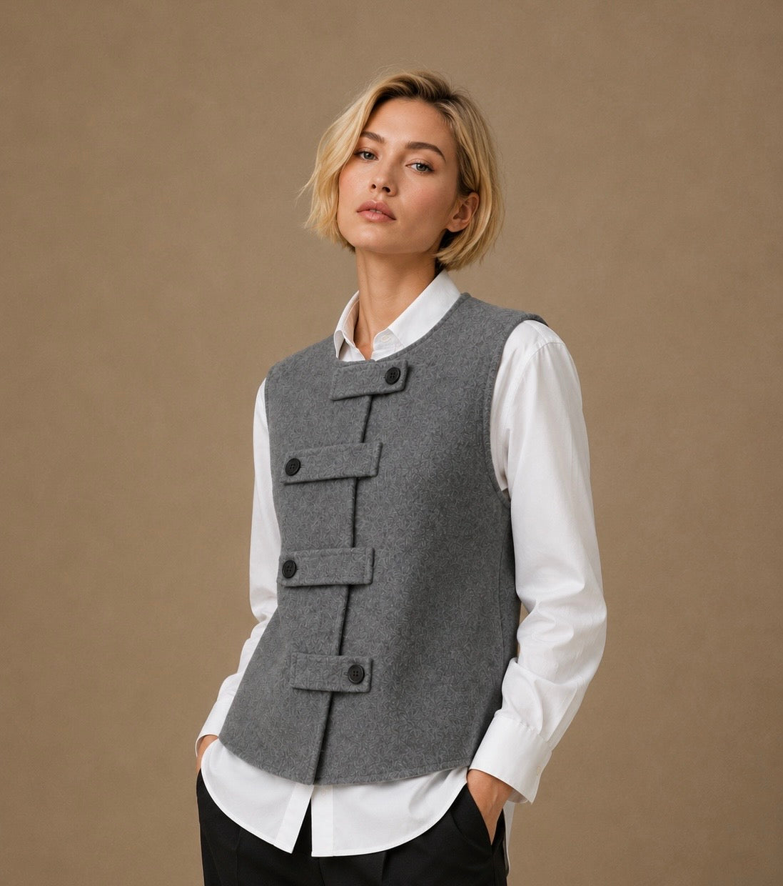 Cathy - Retro Knitted Sleeveless Vest