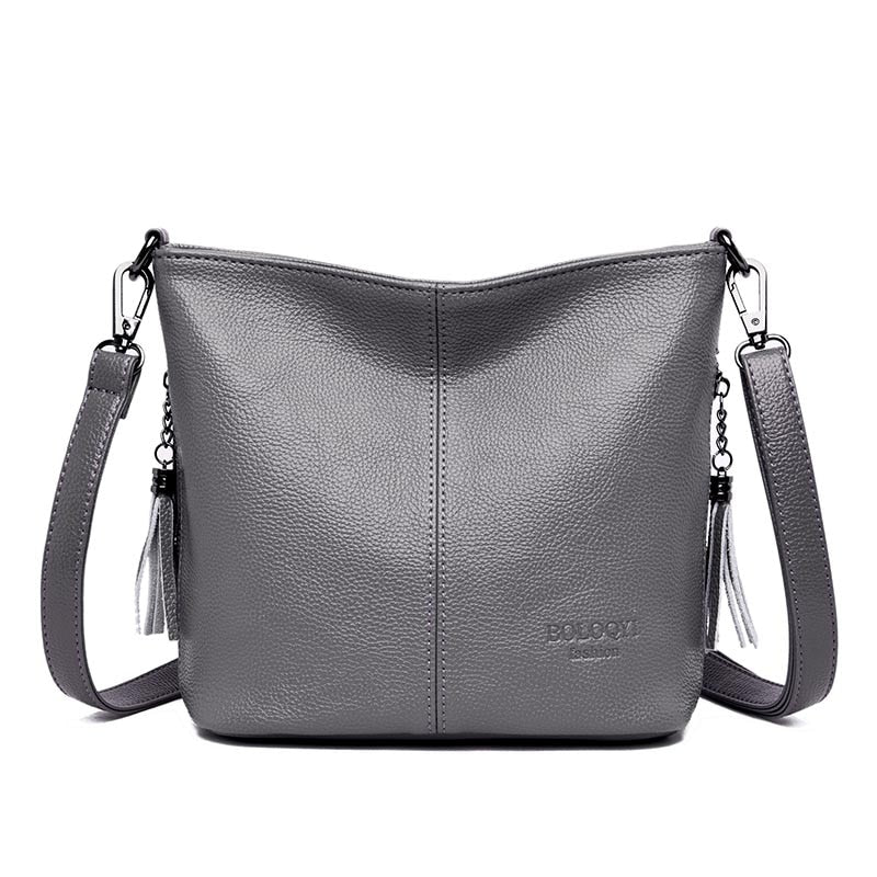 Women's Luxury Leather Crossbody Bag | Multi-Compartment Shoulder & Tote Handbag