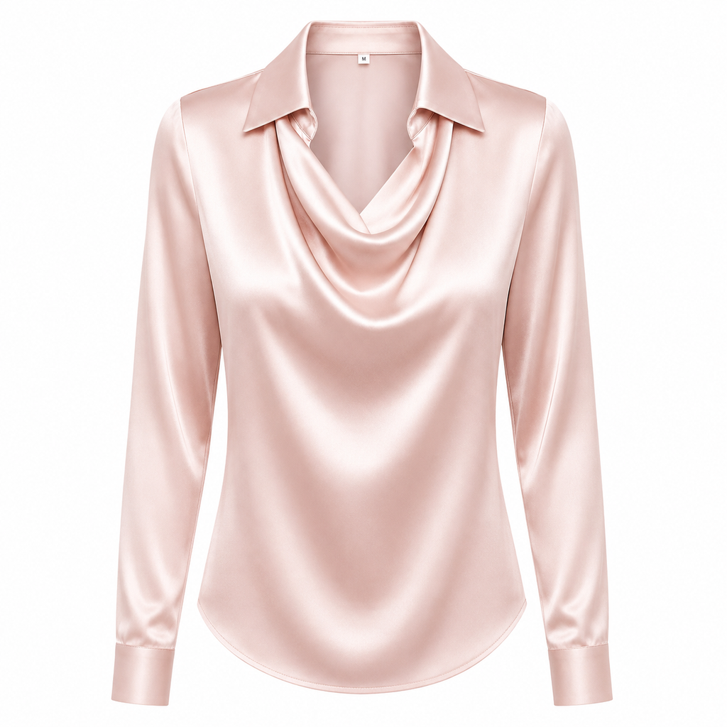 Sally - Satin Draped Blouse