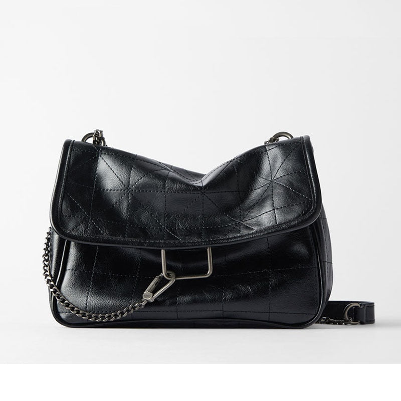 Women's Vintage Chain Flap Shoulder Bag | Designer Crossbody Purse Set