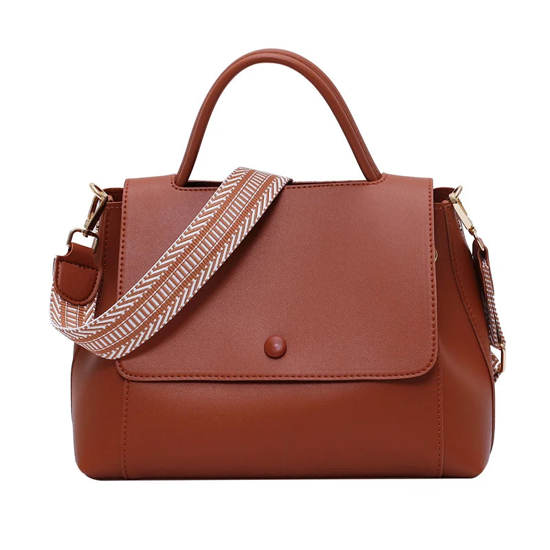 Women's Large Capacity PU Leather Tote Bag | Retro Shoulder & Messenger Handbag