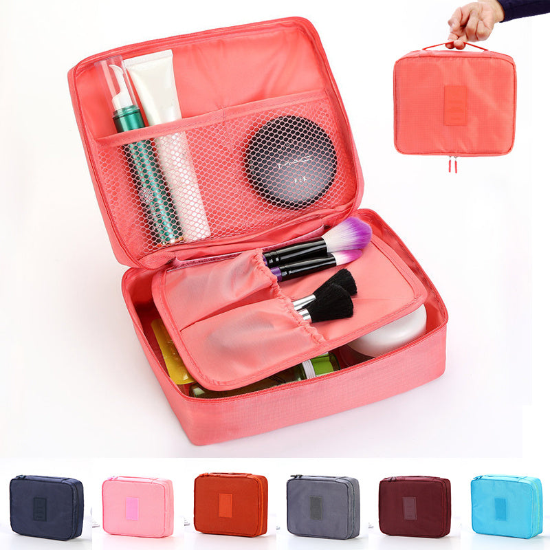 Waterproof Travel Toiletry & Makeup Bag – Multi-Pocket Oxford Cloth Cosmetic Organizer
