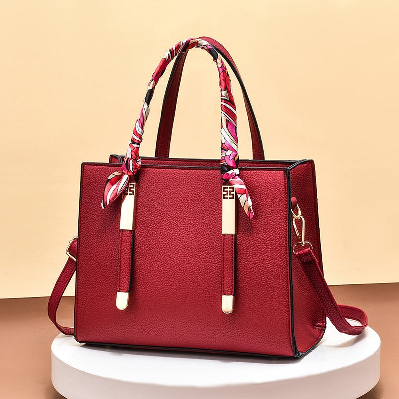 Women's Large Capacity Wing Shoulder Handbag – Two-Layer Cowhide Leather Tote