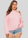 Plus Size Cold-Shoulder Round Neck Blouse See size chart under “more details”