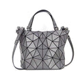 Geometric Holographic Luminous Purse – Shard Lattice Rainbow Handbag in Silver