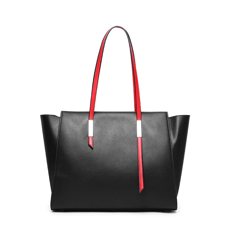 Women's Large Capacity Wing Shoulder Handbag – Two-Layer Cowhide Leather Tote