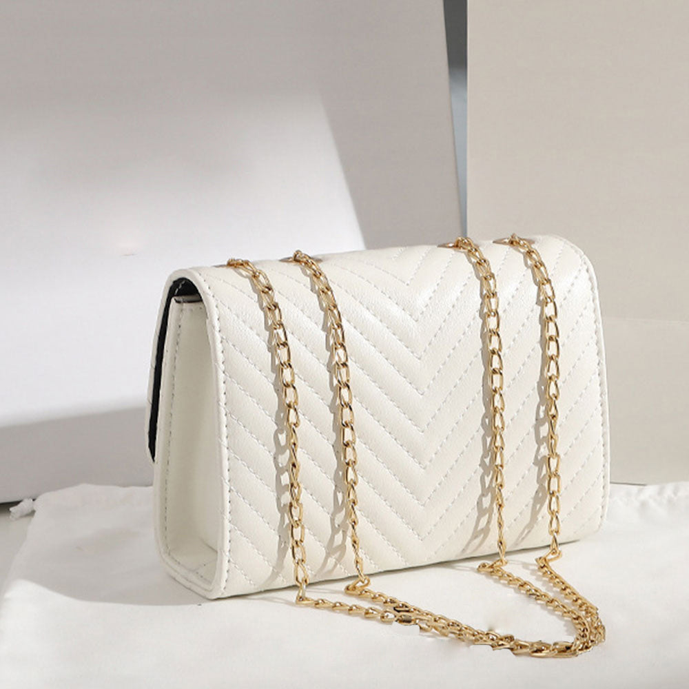 Women's Small Square Crossbody Bag – PU Leather Purse with Letter Detail