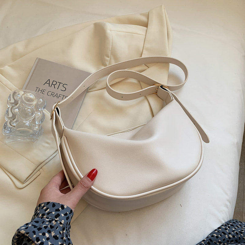 Women's Structured Synthetic Leather Handbag – Chic Fabric Texture Purse