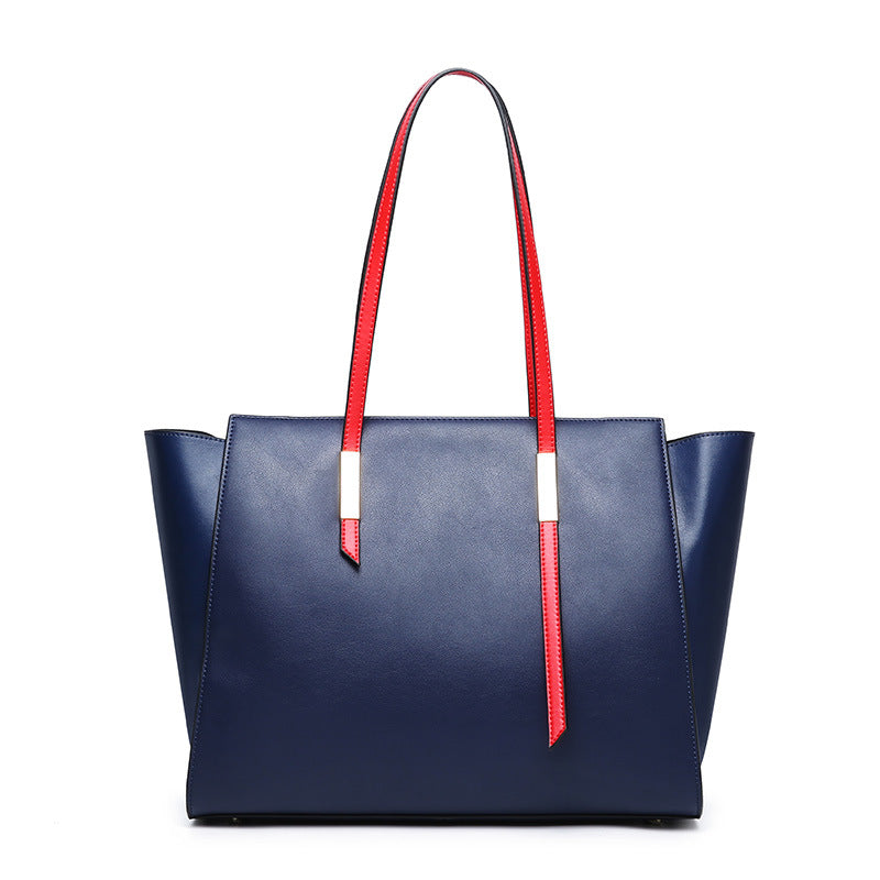 Women's Large Capacity Wing Shoulder Handbag – Two-Layer Cowhide Leather Tote